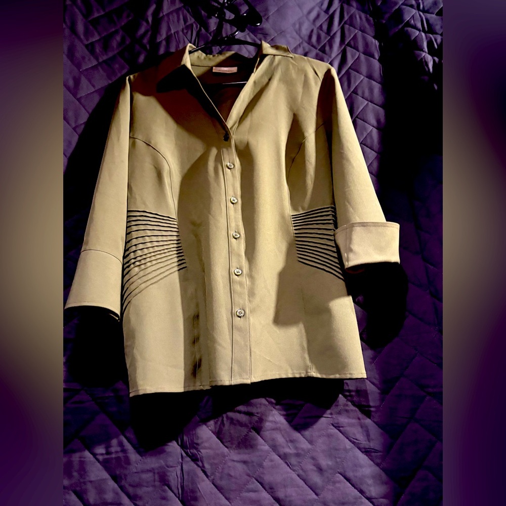 Stylish‎ Olive Green Women's Button up Shirt